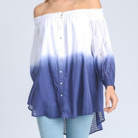 Doe & Rae Tops - Doe & Rae tie dye off the shoulder top Size Small